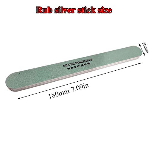 PZRT 2pcs Rectangle Plastic Silver Polishing Stick Double-Sided Cl...