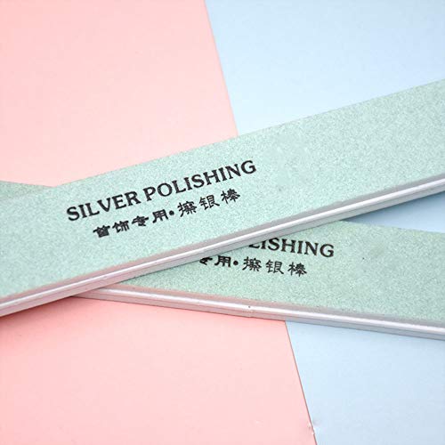 PZRT 2pcs Rectangle Plastic Silver Polishing Stick Double-Sided Cl...