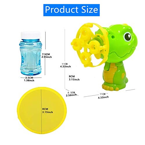 Q-BABY Dinosaur Bubble , Bubble Blower with 2 Bubble Solution, ...