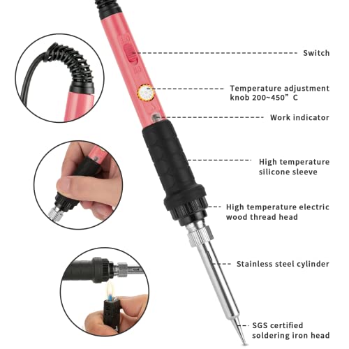 Soldering Iron Kit, 60W Soldering Iron with Interchangeable Iron T...