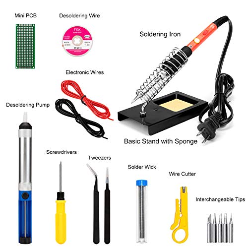 Soldering Iron Kit, 60W Upgraded Soldering Kits Adjustable Tempera...