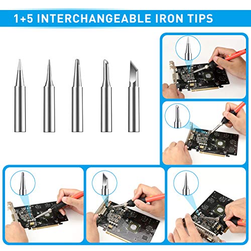 Soldering Iron Kit, 60W Upgraded Soldering Kits Adjustable Tempera...