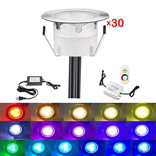 QACA Low Voltage LED Deck Lighting Kit Stainless Steel 0.2W~0.5W W...