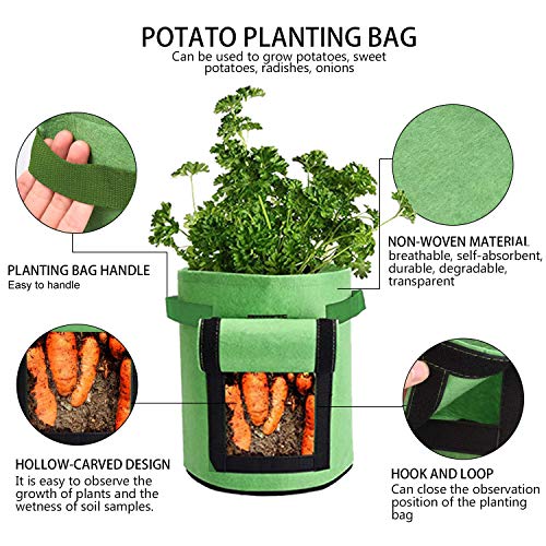 Qaxlry Potato-Grow-Bags,2 PSC Potatoes Growing Containers with Han...