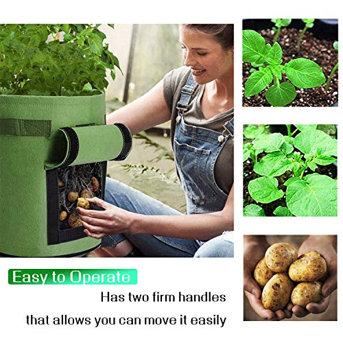 Qaxlry Potato-Grow-Bags,2 PSC Potatoes Growing Containers with Han...