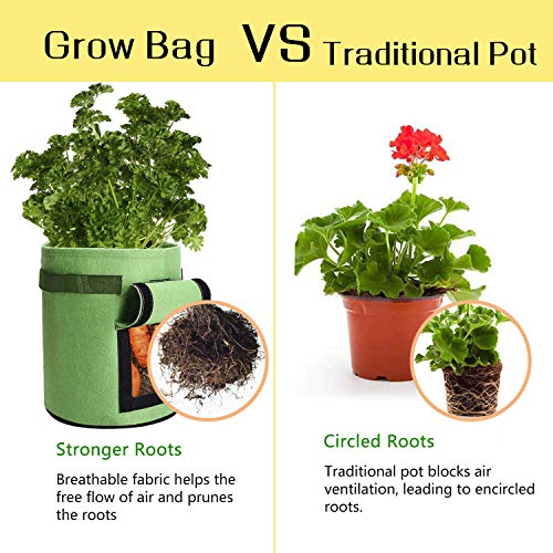 Qaxlry Potato-Grow-Bags,2 PSC Potatoes Growing Containers with Han...