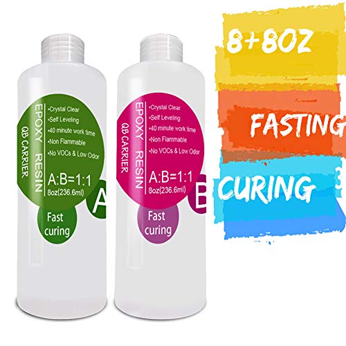 Epoxy-Resin-Kit for Jewelry, Art, Craft 16oz,Fast Curing, 2 Part C...