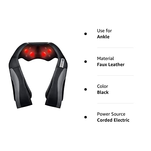 Shiatsu Back Neck and Shoulder Massager with Adjustable Heat and S...