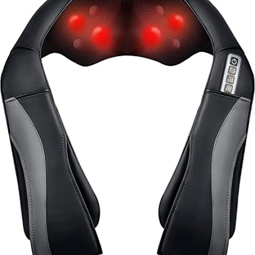 Shiatsu Back Neck and Shoulder Massager with Adjustable Heat and S...