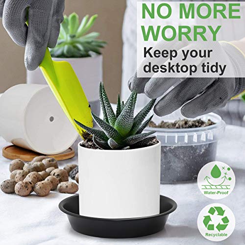 QDBNW Plant Saucer 6 inch of 3 Pack Black Heavy Duty Sturdy Durabl...