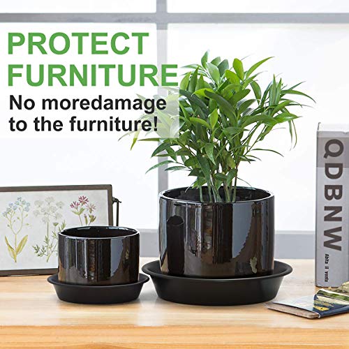 QDBNW Plant Saucer 6 inch of 3 Pack Black Heavy Duty Sturdy Durabl...