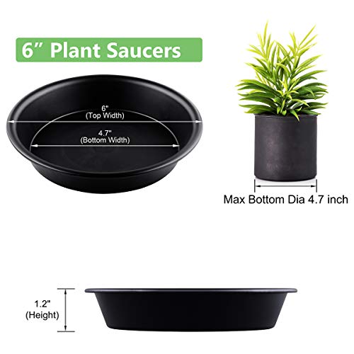QDBNW Plant Saucer 6 inch of 3 Pack Black Heavy Duty Sturdy Durabl...