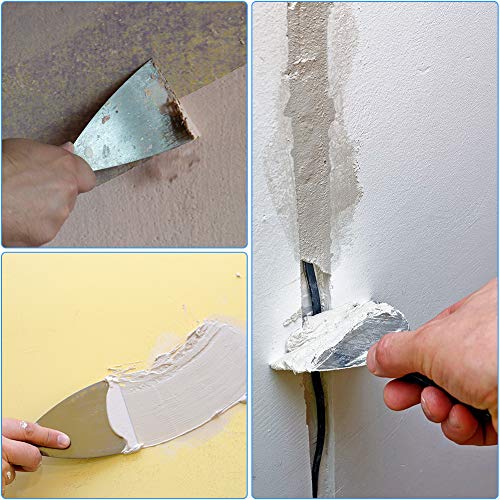 7 PCS Drywall Tools, Putty Knife Set, 50# Steel Drywall Knife, Scr...