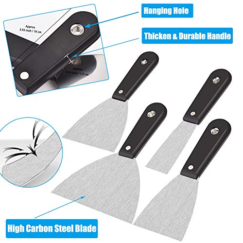 7 PCS Drywall Tools, Putty Knife Set, 50# Steel Drywall Knife, Scr...