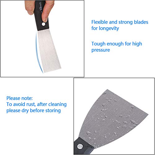 7 PCS Drywall Tools, Putty Knife Set, 50# Steel Drywall Knife, Scr...