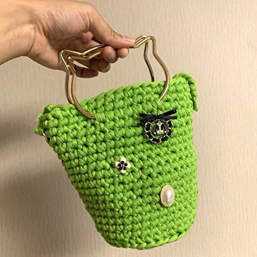 2Pcs Dia. 10cm/4 Cat Shape DIY Craft Bag Metal Handles Frame, Gold
