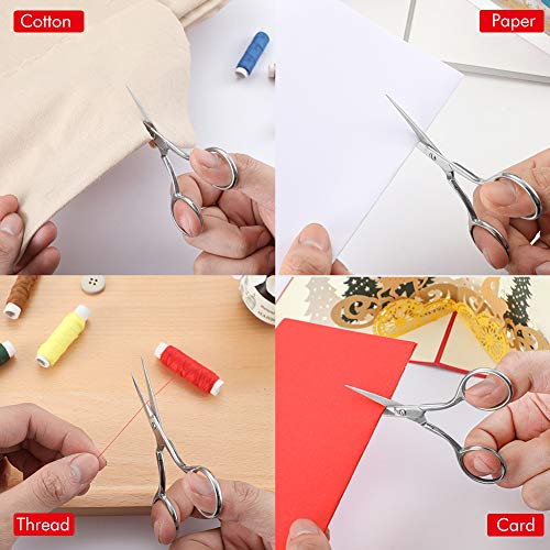 Small Precision Embroidery Scissors, 4 Forged Stainless Steel Sha...