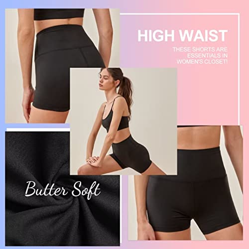 QGGQDD 3 Pack High Waisted Biker Shorts for Women – 5 Buttery Sof...