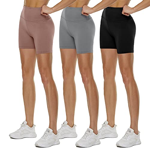 QGGQDD 3 Pack High Waisted Biker Shorts for Women – 5 Buttery Sof...