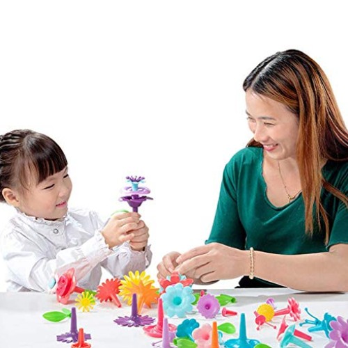 QHTOY DHSM Childrens Toy Set Flower Building Toy Garden Building ...