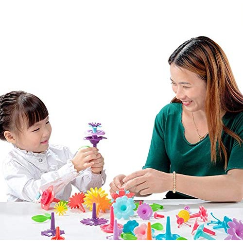 QHTOY DHSM Childrens Toy Set Flower Building Toy Garden Building ...
