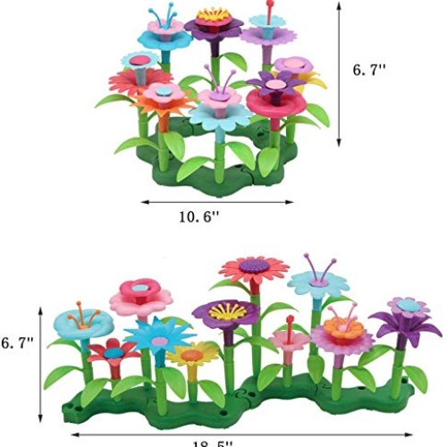 QHTOY DHSM Childrens Toy Set Flower Building Toy Garden Building ...
