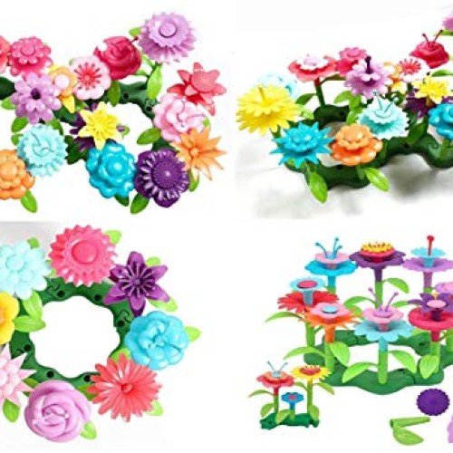 QHTOY DHSM Childrens Toy Set Flower Building Toy Garden Building ...