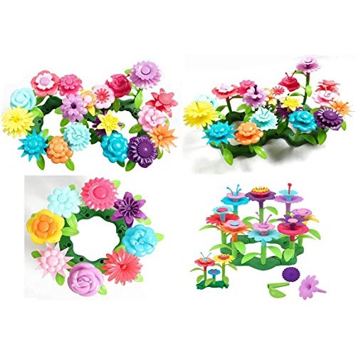 QHTOY DHSM Childrens Toy Set Flower Building Toy Garden Building ...