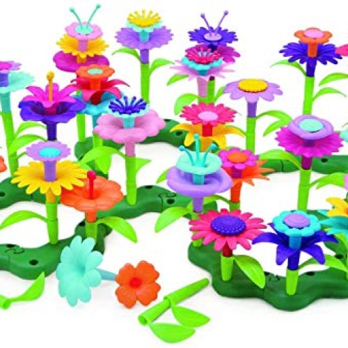 QHTOY DHSM Childrens Toy Set Flower Building Toy Garden Building ...