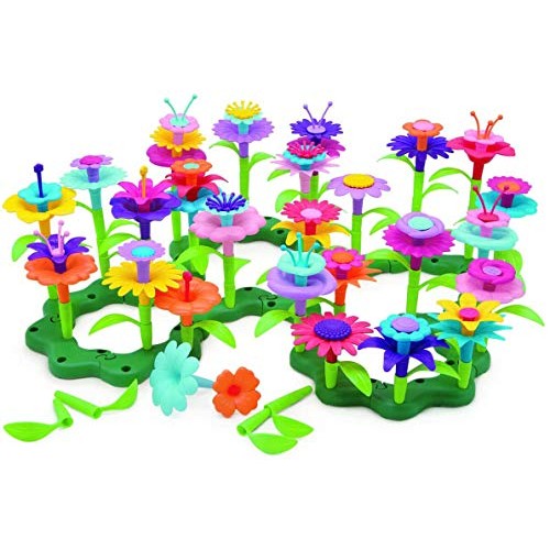 QHTOY DHSM Childrens Toy Set Flower Building Toy Garden Building ...