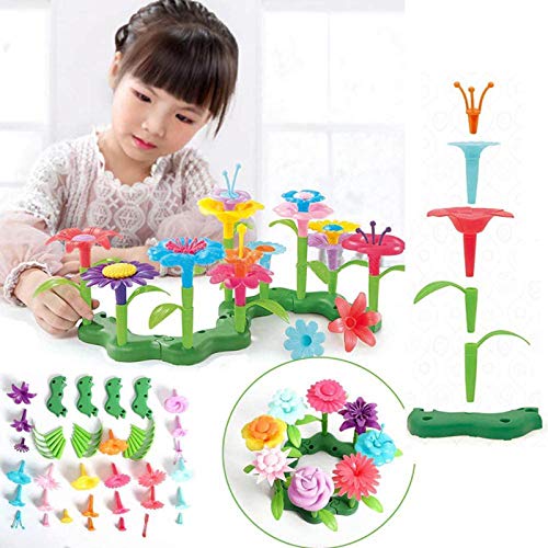 QHTOY DHSM Childrens Toy Set Flower Building Toy Garden Building ...