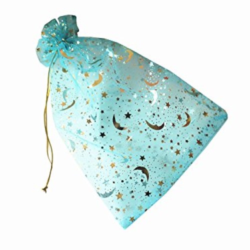 QIANHAILIZZ 100 Moon Star Organza Jewelry Gift Pouch Candy Pouch D...
