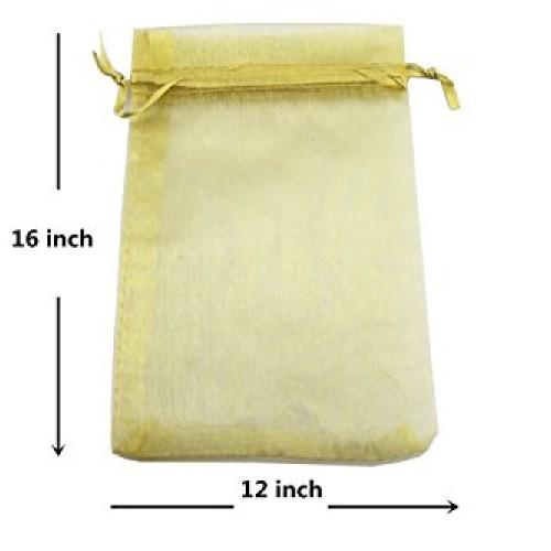 QIANHAILIZZ 50 Pack 12 x 16 Inch Drawstring Flower Bags Organza Je...