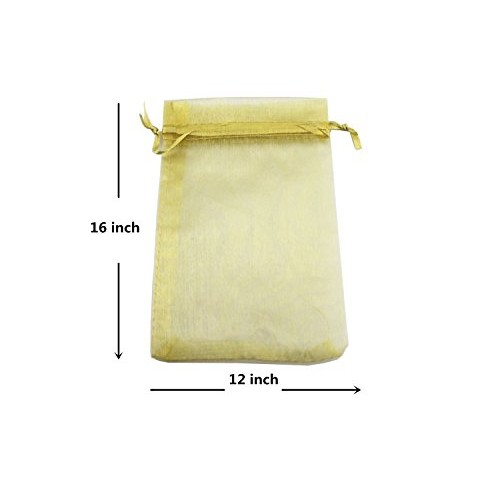QIANHAILIZZ 50 Pack 12 x 16 Inch Drawstring Flower Bags Organza Je...
