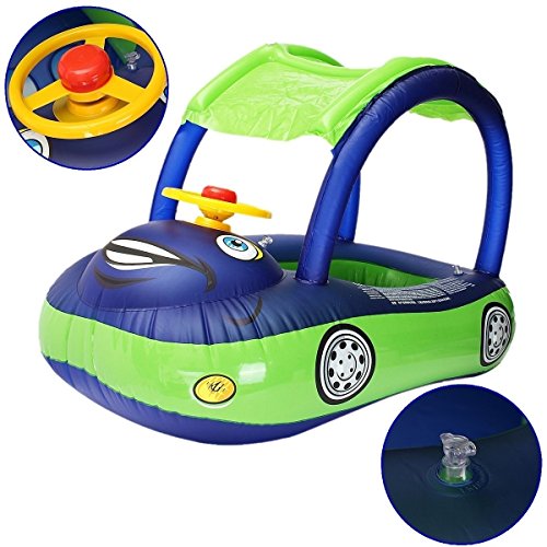 baby pool float with canopy Summer Steering Wheel Sunshade Swim Ri...
