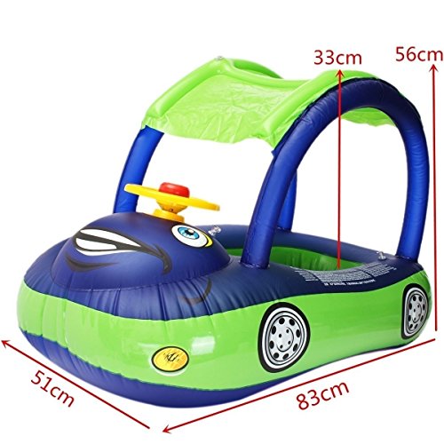 baby pool float with canopy Summer Steering Wheel Sunshade Swim Ri...