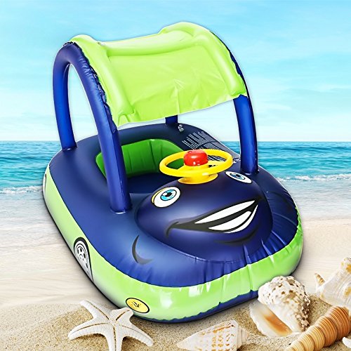 baby pool float with canopy Summer Steering Wheel Sunshade Swim Ri...