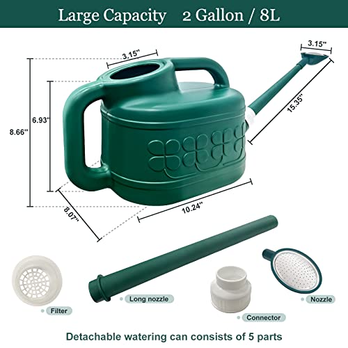 Qilebi 2 Gallon Watering Can for Outdoor Plants, Plant Watering Ca...
