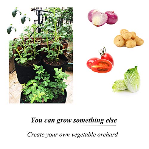 Qingsm 2 Pack Potato Grow Bags with Handles,Vegetable Planting Pouch