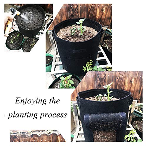 Qingsm 2 Pack Potato Grow Bags with Handles,Vegetable Planting Pouch