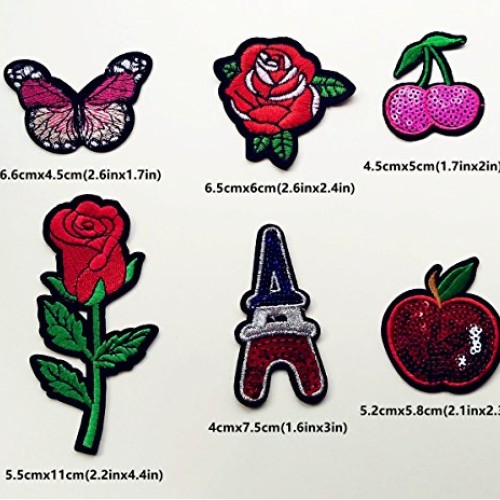 Qingxi Charm 24pcs Assorted Styles Sewing on/Iron on Embroidered P...