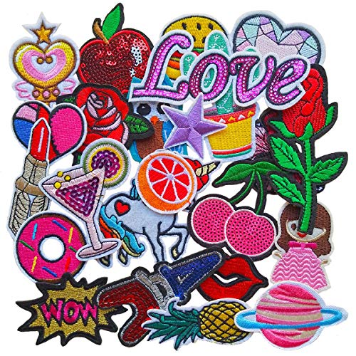 Qingxi Charm 24pcs Assorted Styles Sewing on/Iron on Embroidered P...