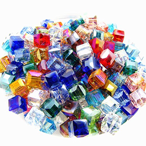 8mm Multicolor Crystal Beads Square Glaze Glass Bead Quartz Loose ...
