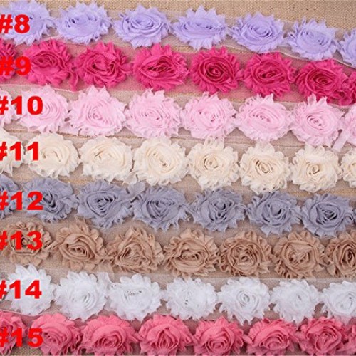 2 Meters Frayed Chiffon Rose 3D Flower Lace Edge Trim Ribbon 6 cm ...