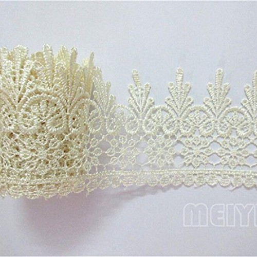 5 Yard Venice Floral Lace Edge Trim Ribbon 9cm Wide Vintage Style ...