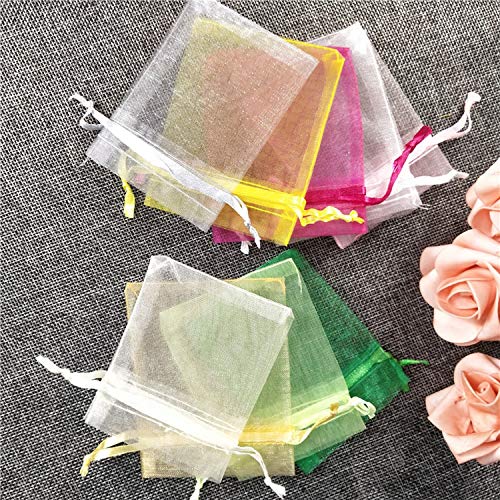 50Pcs Organza Sheer Gauze Element Jewelry Bags Packing Drawable Or...