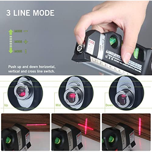 Laser Level Line Tool, Qooltek Multipurpose Cross Line Laser 8 fee...
