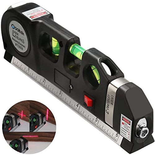 Laser Level Line Tool, Qooltek Multipurpose Cross Line Laser 8 fee...