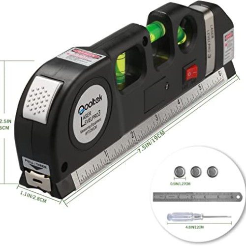 Laser Level Line Tool, Qooltek Multipurpose Cross Line Laser 8 fee...