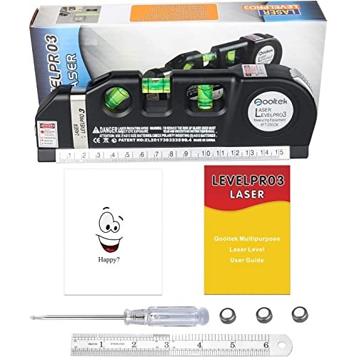 Laser Level Line Tool, Qooltek Multipurpose Cross Line Laser 8 fee...